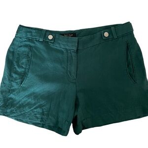White House Black Market Linen Blend Green Shorts Size 6P